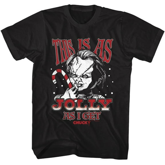 Chucky This is as Jolly as I Get Men's T Shirt (Black, Big&TallXLT)
