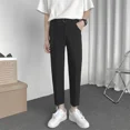 thumbnail image 2 of Pantalones de verano para hombre, ajustados, con cinturón, holgados, con 9 bolsillos, elásticos, para traje social, 2024, 2 of 5