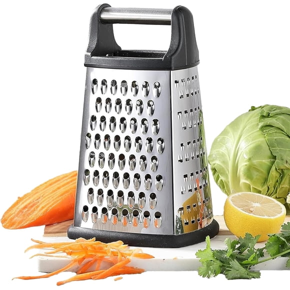 Bee Vibes Rallador de Queso de Acero Inoxidable Molinillo de 4 Tipos de Rayadores para Zanahoria Limon Frutas Verduras Queso y Patatas Multifuncional para Cocina
