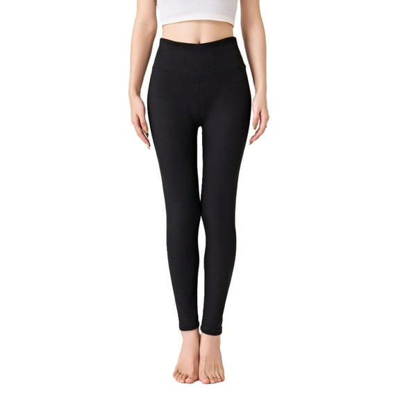 Gyujnb High Waist Fleece Lined Leggings for Women, Soft Winter Tights with Full Length Stretchy Comfort Fit, Everyday Casual Wear,Size:L