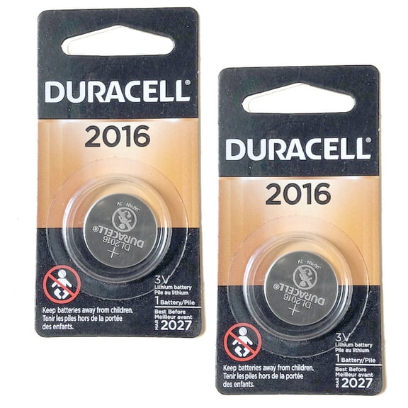 2X Duracell 3V Lithium Coin Battery Compatible with SB-T11, 5000LC, BR2016