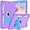 Purple+Blue, variant on AVAWO Case for iPad 9th/8th/7th Generation (2021/2020/2019), iPad 10.2 Case with Pencil Holder & Kickstand, Hybrid Shockproof Protective Cover Case for iPad 9 8 7 Gen 10.2", Black and Turquoise