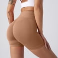 thumbnail image 2 of Pantalones cortos sin costuras para mujer con efecto lifting - Pantalones cortos de gimnasio y yoga de cintura alta, control de abdomen, nailon y spandex, tallas S-XL, 2 of 5