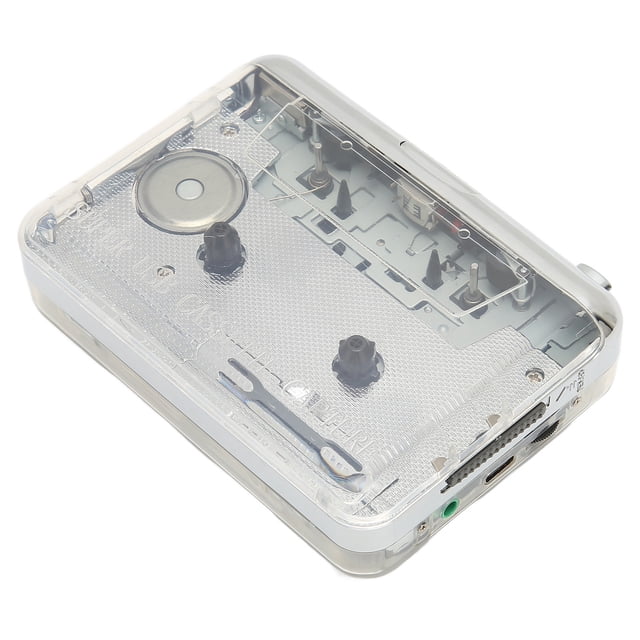 Cassette To MP3 Converter, Cassette Player Portable Transparent Practical Auto Reverse 2 Power Supply For Business For Computer