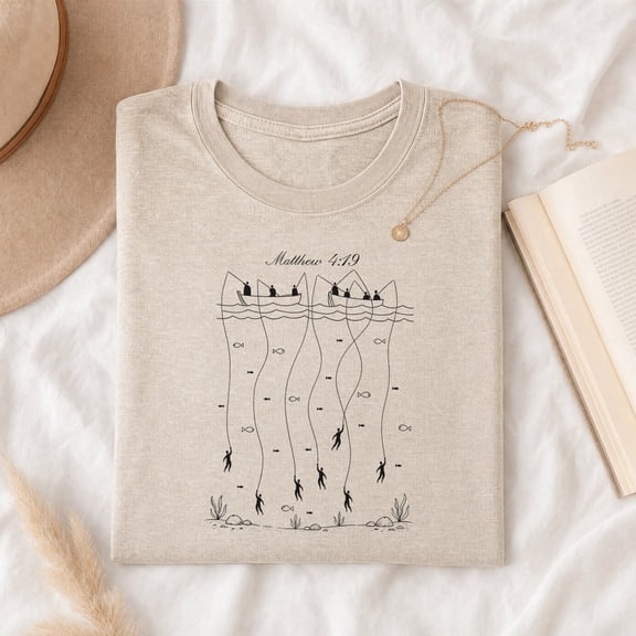 Jollimate Fishers Of Men T-Shirt, Christian Shirt Women, Gift For Her, Christian Gifts For Women