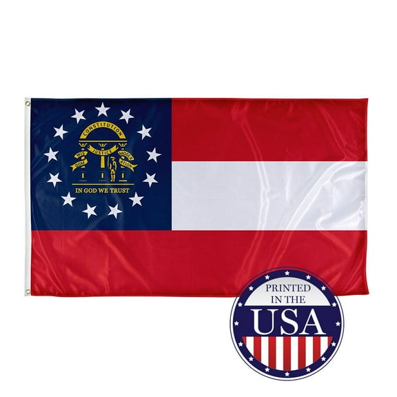 Georgia State Flag - 3ft x 5ft Knitted Polyester, State Flag Collection, Made in The USA