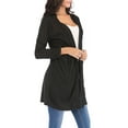 thumbnail image 6 of SHCKE Women's Long Sleeve Cardigans Casual Open Front Cardigan Shirt Lightweight Breathable Kimono Cardigans with Pockets Black, 6 of 7