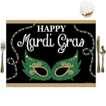 mardi gras paper napkins conversation starter prints