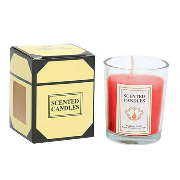 Fdelink Aromatherapy Candles and Candlesticks Clearance Candle Sicilian Lemon Scented Classic Large Jar Single Wick Candle Burns Over 110 Hours Red