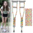 thumbnail image 2 of Mis Muletas: Muletas juveniles de colores con diseño moderno para niños, adolescentes y adultos, con empuñadura y longitud ajustables, de aluminio ligero y duradero, con almohadilla para las axilas (l, 2 of 5