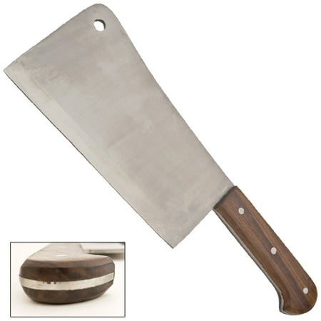 10 inch wooden handle meat cleaver with full tang
