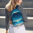 thumbnail image 5 of Disketp Night Sky Beach Scene print Canvas Backpack Lightweight Travel Daypack Student Rucksack Laptop Backpack-Medium, 5 of 5