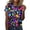 A-Blue117, variant on Women T-Shirts Casual Summer Round Neck Short Sleeve Multicolor Letters Print T Shirts Tops Crew Neck Tunic Tee Shirts
