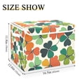 thumbnail image 5 of Yayeee Collapsible Cube Storage Bin with Lid Fabric Closet Decorative Basket with Handles, White Clover Pattern, 5 of 7