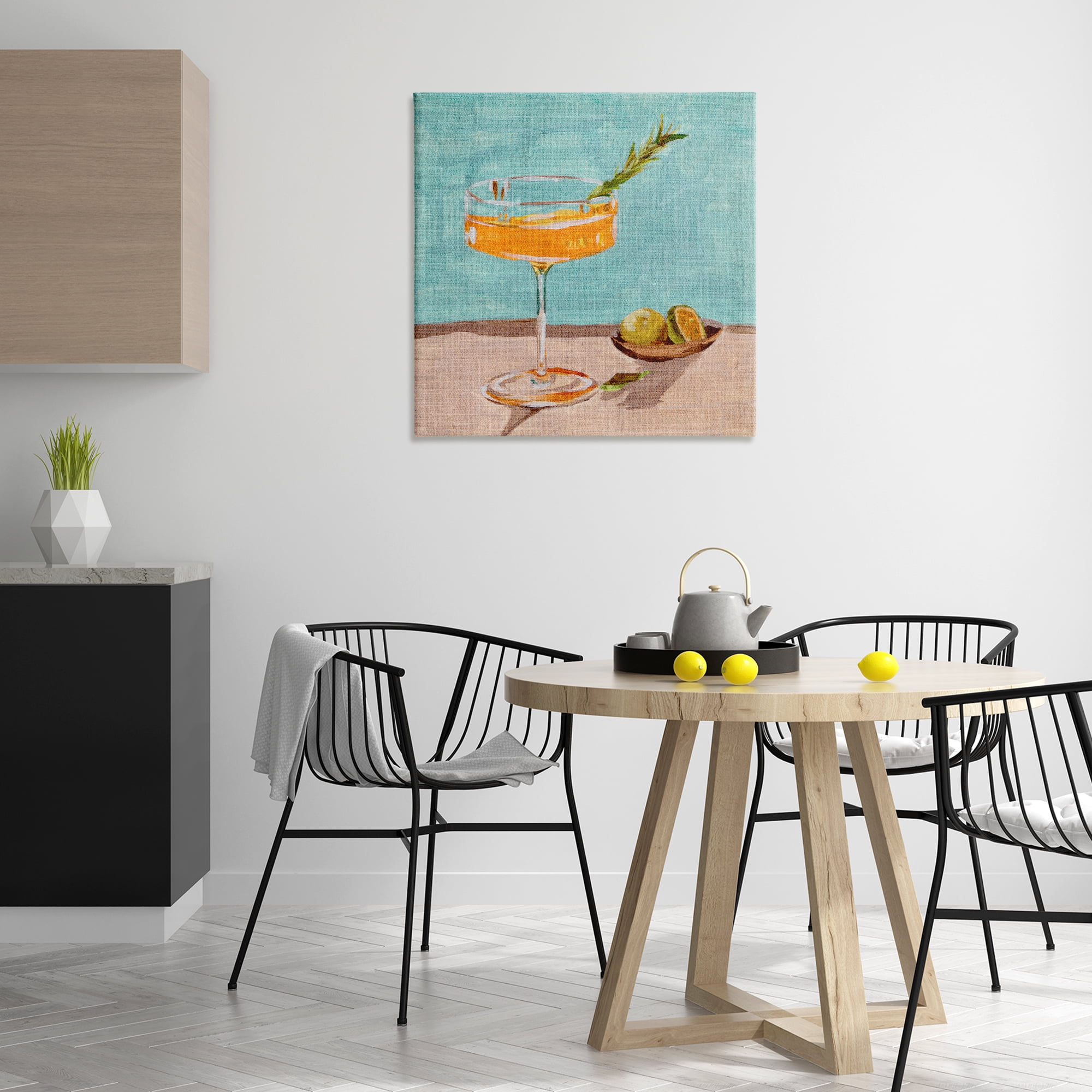 Stupell Industries Bright Cocktail Glass Food & Beverage Painting Wrapped Canvas Art Print Wall Art, 30 x 30