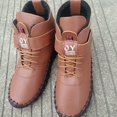thumbnail image 1 of Botas de mujer de algodón con velcro, cosidas a mano y suela suave, de talla grande, con forro polar y cálidas botas con cordones, 1 of 6