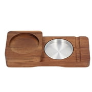 KAUU Wooden Cigar Ashtrays Coaster Retro Detachable Exquisite 2 in 1 Whiskey Tray and Cigar Holder for Home Bar Office Square