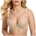 thumbnail image 3 of Loopsun Women's Bras Plus Size, Women's Daily Tshirt Solid Thin Underwear Bra with Steel Rims Beige, XL, 3 of 5