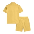 thumbnail image 6 of CIENVNSTG Mens 2 Piece Outfits Summer Track Suits Short Sleeve Button Down Shirt And Elastic Drawstring Pocket Shorts Beach Mens Outfits, 6 of 6