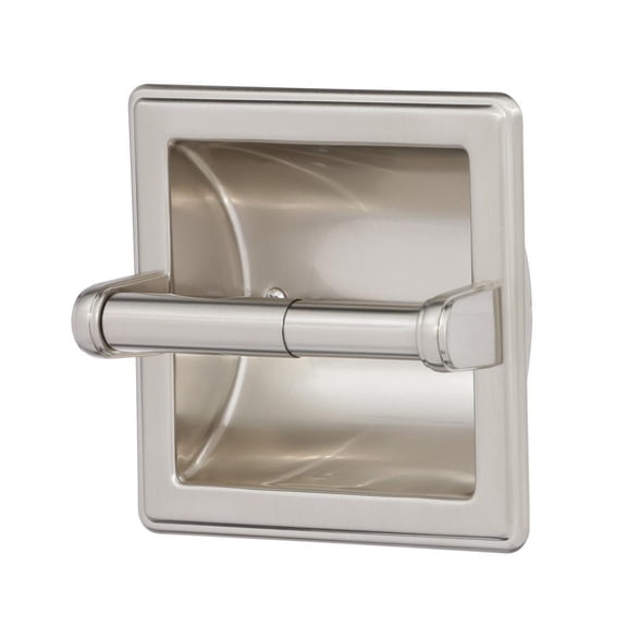 Franklin Brass Recessed Toilet Paper Holder Beveled Edges in Satin Nickel 9097SN
