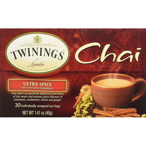 TWINING TEA TEA CHAI ULTRA SPICE, 20 BG (Pack of 3)