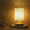 thumbnail image 4 of kkbbma under $5 Table Lamp for Bedroom - Small Bedside Lamp, Wooden Simple Desk Nightstand Lighting with Linen Shade for Bedroom, Living Room, 4 of 9