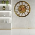 thumbnail image 6 of THE GEARS CLOCK Wall Clock with Real Moving Gears AM-LI_ 36 in Round Gold-Antique, 6 of 9