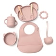 thumbnail image 1 of Vajilla para Bebé Match & Enjoy Set de Alimentación 2 Platos Babero Mordedera Vaso Cubiertos Rosa, 1 of 9