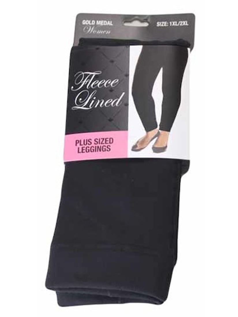 GMI Ladies Plus Sized Fleece Lined Leggings Womens 362LSLQBLACK