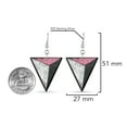 thumbnail image 5 of Triangle Gray Capiz Shell Drop Dangle Sterling Silver Earrings, 5 of 6