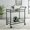 thumbnail image 5 of Crosley Aimee Glass Top Metal Bar Cart in Oil Rubbed Bronze, 5 of 9