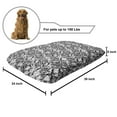 thumbnail image 2 of Floral Pet Bed, Monochrome Composition of Water Lilies Design Sketch Style Arrangement, Chew Resistant Pad for Dogs and Cats Cushion with Removable Cover, 24" x 39", Black and White, by Ambesonne, 2 of 4