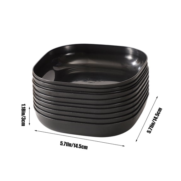 Rkxzt Black Disc,Reusable Plastic Dinner Plates 5.7"Square Dishwasher Microwave Safe Lightweight Camping Kitchen 1 Pack,Kitchen Utensils