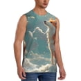 thumbnail image 2 of Balery Starry Sky Cloud Fox Camisetas sin mangas para hombre, absorbe la humedad y protege contra el mal olor.-Large, 2 of 7