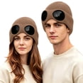 thumbnail image 3 of Beanie with Goggle Knitted Ski Hat Boggle Fall Outfits for Man & Women, 3 of 6