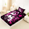 thumbnail image 4 of Erosebridal Unicorn Girls Twin Sheet Sets For Unicorn Lovers,Cute Pink Stars Print Bedding For Kids 3pcs, 4 of 6