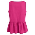 thumbnail image 5 of vigerkar Women Trendy Bow Tie Front Babydoll Tank Tops Sleeveless Peplum Ruffle Blouse Tie Up Summer Casual Dressy Tunic Hot Pink, L, 5 of 7