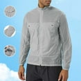 thumbnail image 6 of RYDCOT Men's Outdoor Lightweight Track Jackets Lightweight Full-Zip Casual Coat Workout Running Athletic Sun-Proof Stand Collar Jacket with Pockets Gray, 6 of 8