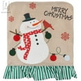 thumbnail image 5 of Gustave Christmas Chair Covers Xmas Dining Room Chair Back Slipcovers for Holiday Decoration, Home Decor, Ceremony (Snowman), 5 of 9