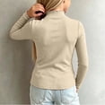 thumbnail image 5 of UKHCCC Girls Mock Neck Long Sleeve Top, Stretch Lettuce Trim Pullover Shirt, Solid Basic Layering Tee for Fall Winter, Ages 0-12, 5 of 6
