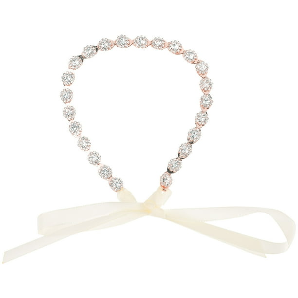 GOOHOCHY Accesorios para el cabello de novia, diadema de boda con cinta, tocado para mujer, boda