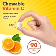 Chewable Vitamin C 1000mg | 90 Tablets | Essential Vitamin Supplement | Orange Flavor | by Sundance