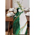 thumbnail image 4 of Table Runner Dresser Scarves 72 Inch Long,Natural Abstract Marble Rock Linen Dining Table Runners Emerald Green Stone Gold Crack Tabletop Scarf for Wedding Holiday Party Kitchen, 4 of 9