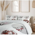 thumbnail image 6 of Ambesonne Japanese Duvet Cover Set, Floral Art on Umbrella, 2-Calking, White and Red, 6 of 7