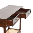 thumbnail image 6 of Creative Co-Op Maxwelton Solid Wood Console Table with 2 Drawers and Woven Cane Storage Shelf, Dark Chestnut and Natural, 6 of 10