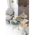 thumbnail image 3 of PAK HOME - Set of 3 High Gloss Grey Nesting End Tables - Round Wood Stacking Coffee Side Accent Table with Metal Legs for Living Room, Home Office, Nightstands for Bedroom - Silver, 3 of 5