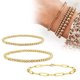 thumbnail image 4 of De Pulseras De Hematita, Pulsera De Cuentas De Oro Galvanizadas, Pulsera De Oro Con Clip De Papel Para Mujeres Y Hombres, Cadena Exquisita, Regalos De Joyería 3 Uds Minnieouse AP006010-00, 4 of 6