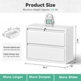 thumbnail image 3 of Superday Lateral File Cabinet 2 Drawer Metal File Cabinet with Lock, White Filing Cabinets for Home Office, Locking Filing Cabinets Hanging Files Letter/Legal/F4/A4, 3 of 7
