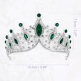 thumbnail image 4 of Mujeres Faux Crystal Queen Crowns Tiara, Princess Rhinestone Headband, Bride Wedding Birthday Party Cosplay Accesorios para el cabello, Silver Tone Green, 4 of 7