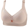 thumbnail image 1 of Virmaxy Womens Wireless Bra Oversized Gathered Comfortable Breathable Underwear (Plus Extended Buckle) Everyday Bra Embroidered Glossy Comfortable Breathable Bra Underwear No Rims Gray-2 44, 1 of 3